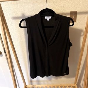 Calvin Klein • Black V-Neck Blouse